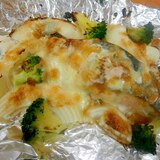 鱒と野菜の味噌マヨチーズ焼き